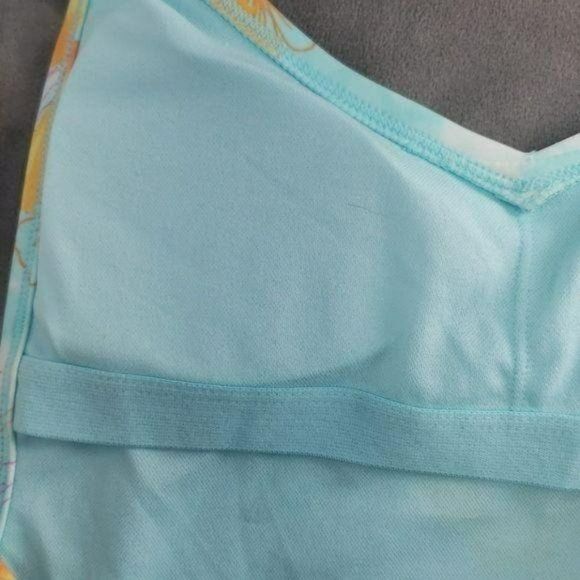 XHilaration Woman's Powder Blue Floral One Piece SwimSuit Size Medium - Picture 9 of 10